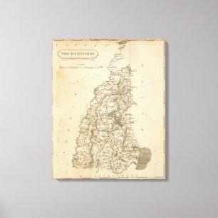 New Hampshire Map door Arrowsmith Canvas Afdruk
