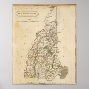 New Hampshire Map door Arrowsmith Poster