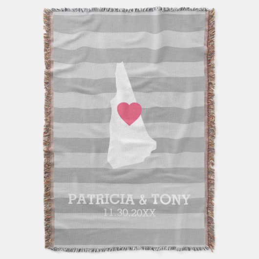 New Hampshire Map Home State Love - Custom Heart Deken (Voorkant Verticaal)