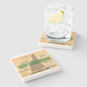 New Hampshire Map Stenen Onderzetter (Zijkant)