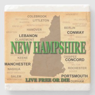 New Hampshire  Map Stenen Onderzetter