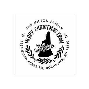 new hampshire merry kerstman - adres rubberstempel
