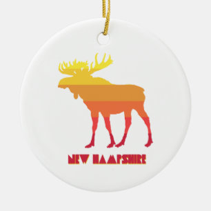 New Hampshire Moose Keramisch Ornament