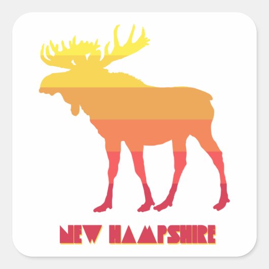 New Hampshire Moose Vierkante Sticker (Voorkant)
