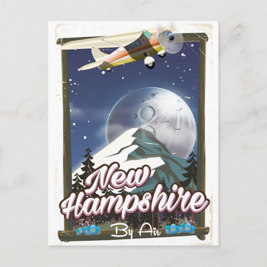 New Hampshire, Mount Washington reisposter Briefkaart (Voorkant)
