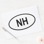 New Hampshire "NH" Ovale Sticker (Envelop)