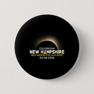 New Hampshire NH Totale Zonsverduistering 2024 Ronde Button 5,7 Cm