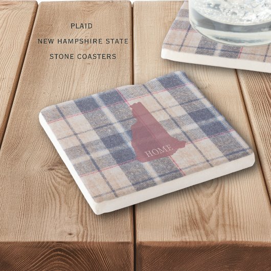 New Hampshire Plaid Personalized Stone Coaster Stenen Onderzetter