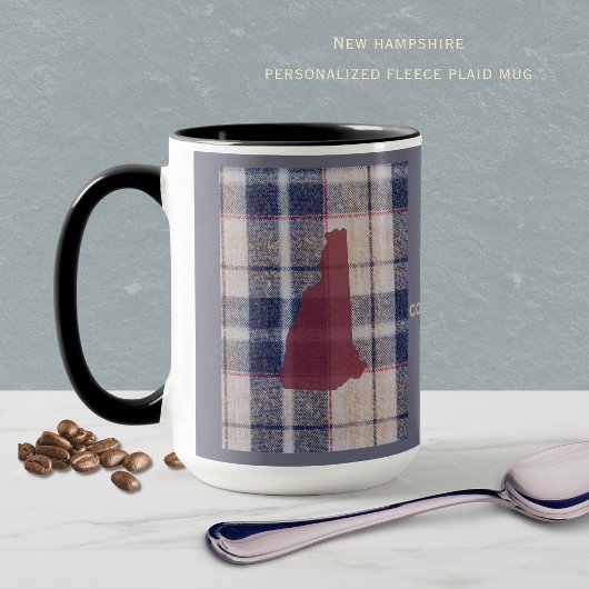 New Hampshire Plaid With State Outline Mug Mok