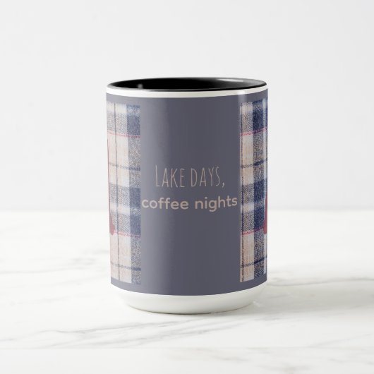 New Hampshire Plaid With State Outline Mug Mok (Midden)