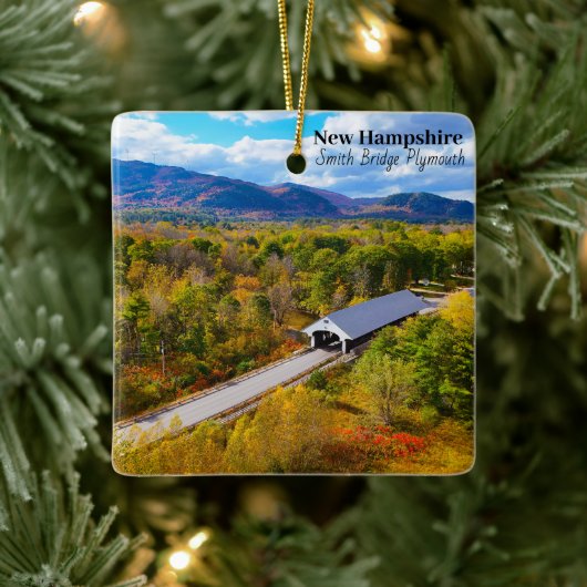 New Hampshire Plymouth Smith Bridge Keramisch Ornament (Boom)