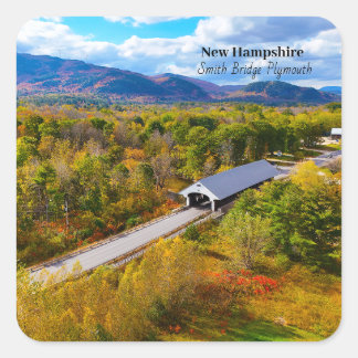 New Hampshire Plymouth Smith Bridge Vierkante Sticker