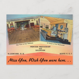 New Hampshire, Princess Restaurant, Concord Briefkaart
