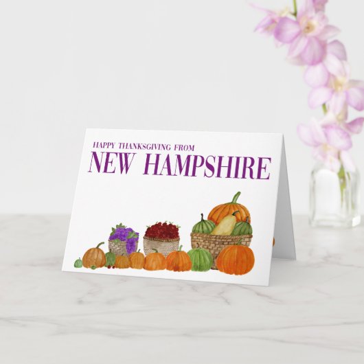 New Hampshire Pumpkins Thanksgiving Card Kaart (Orchidee)