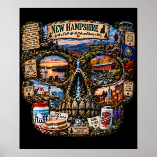 New Hampshire Schedel Art Print | State of Mind