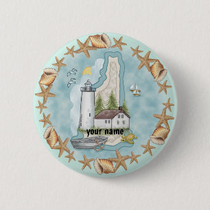 New Hampshire Shells vuurtoren Ronde Button 5,7 Cm