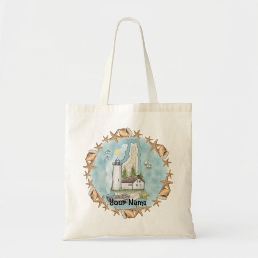 New Hampshire Shells vuurtoren Tote Bag (Voorkant)