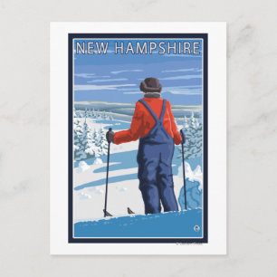 New Hampshire Skier Admiring Uitzicht Briefkaart