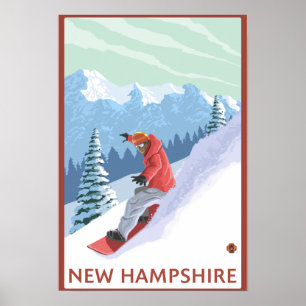New Hampshire Snowboarder Scene Poster