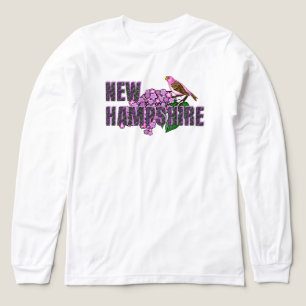 New Hampshire Staatsymbolen Paarse Vink & Seringen Tri-Blend Shirt
