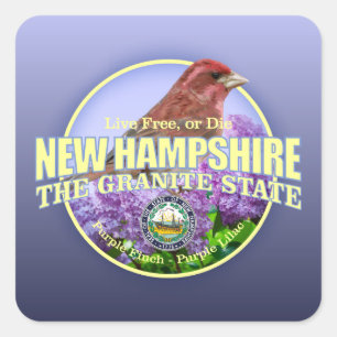 New Hampshire State Bird & Flower Vierkante Sticker