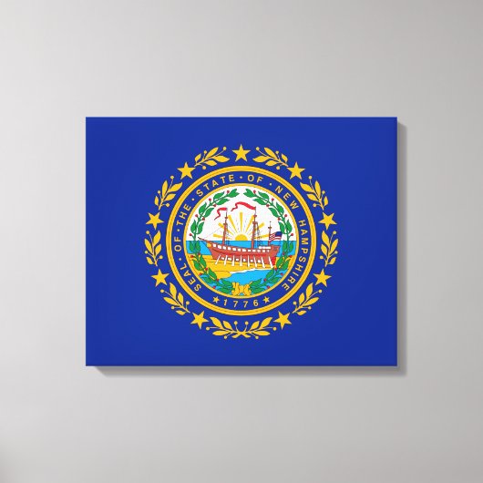 New Hampshire State Flag Design Canvas Afdruk (Voorkant)