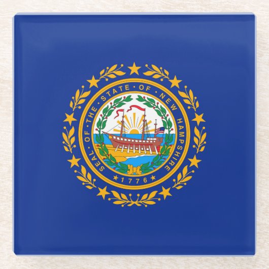 New Hampshire State Flag Design Decor Glazen Onderzetter (Voorkant)