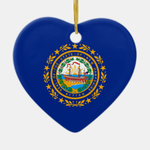 New Hampshire State Flag Design Keramisch Ornament