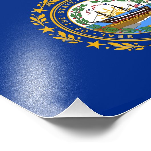 New Hampshire State Flag Foto Afdruk (Hoek)