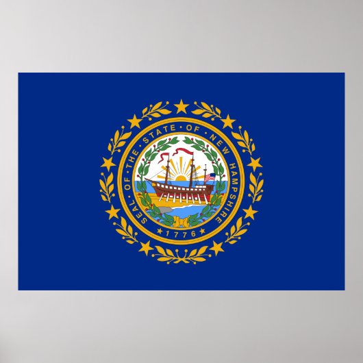 New Hampshire State Flag Poster (Voorkant)
