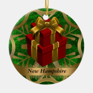 New Hampshire State Kerstversiering Keramisch Ornament