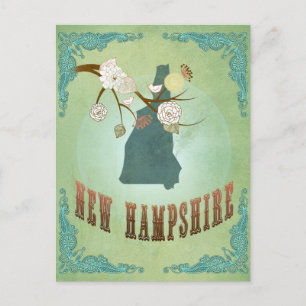 New Hampshire State Map - groen Briefkaart