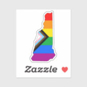 New Hampshire State Pride LGBTQ Progress Pride Sticker (Vel)