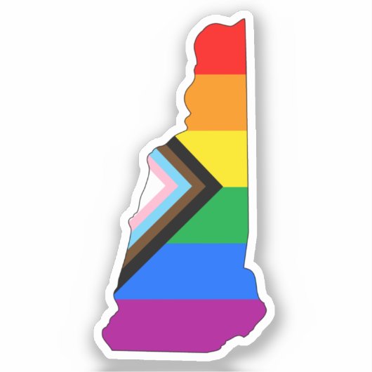 New Hampshire State Pride LGBTQ Progress Pride Sticker (Voorkant)