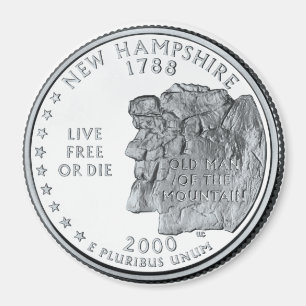 New Hampshire State Quarter magnet 2000 Magneet