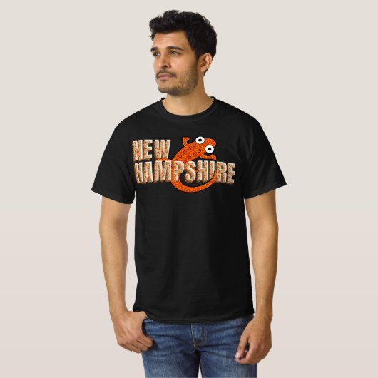 New Hampshire State Symbol Red Spotted Newt Dark T-shirt (Voorkant volledig)