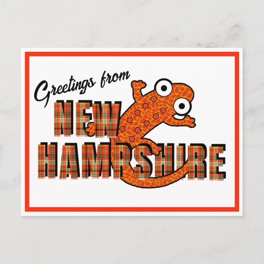 New Hampshire State Symbol Red Spotted Newt Orange Briefkaart (Voorkant)