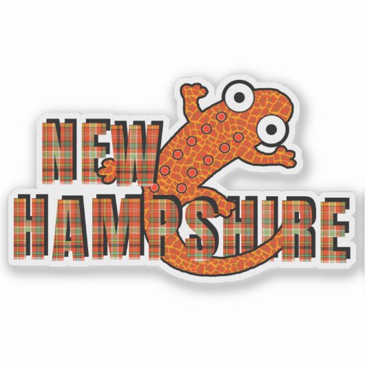 New Hampshire State Symbol Red Spotted Newt Orange Sticker (Voorkant)