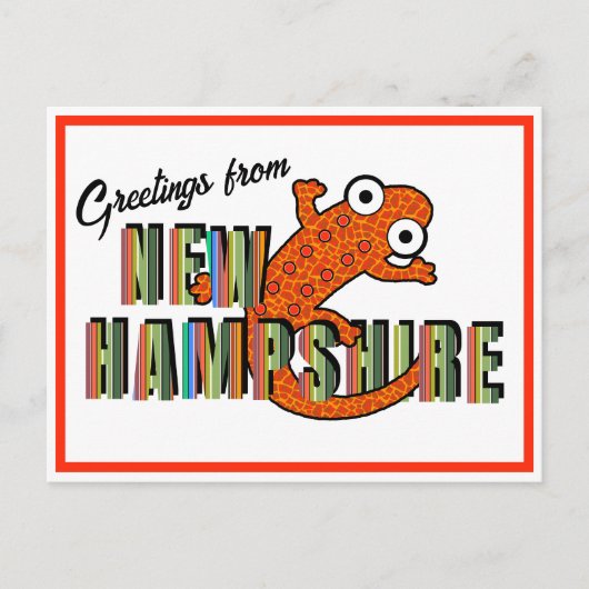 New Hampshire State Symbol Red Spotted Newt Stripe Briefkaart (Voorkant)