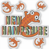 New Hampshire State Symbol Red Spotted Newt Stripe Sticker (Voorkant)