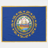 New Hampshire State Vlag Print Patriot Fleece Deken (Voorkant (Horizontaal))