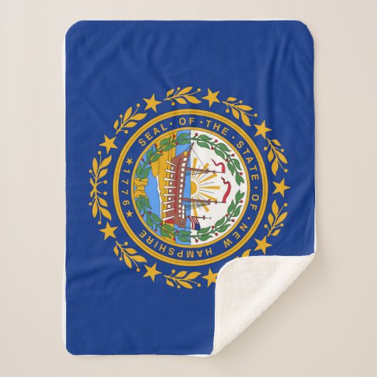 New Hampshire State Vlag Print Patriottisch Sherpa Deken (Voorkant)