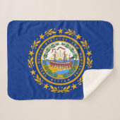 New Hampshire State Vlag Print Patriottisch Sherpa Deken (Voorkant (horizontaal))