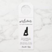 New Hampshire State Wedding Welcome Favor Flessenhanger (Voorkant)