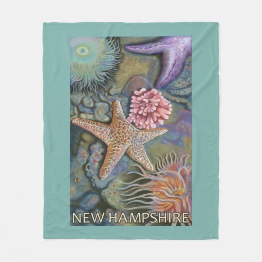New Hampshire Tidepool Scene Fleece Deken (Voorkant)