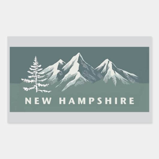 New Hampshire Verenigde Staten Rechthoekige Sticker (Voorkant)