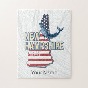 New Hampshire Verenigde Staten Retro State Kaart Legpuzzel