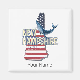 New Hampshire Verenigde Staten Retro State Kaart Magneet