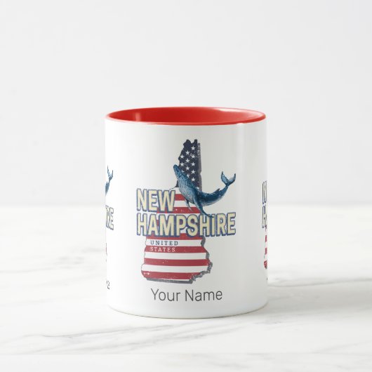 New Hampshire Verenigde Staten Retro State Kaart Mok (Midden)