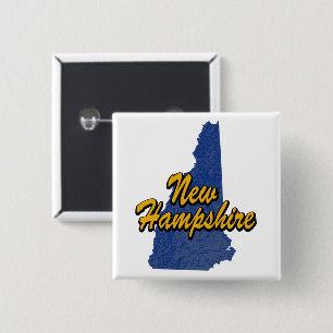 New Hampshire Vierkante Button 5,1 Cm